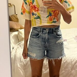 Moussy Vintage high waisted blue denim shorts 24 like new